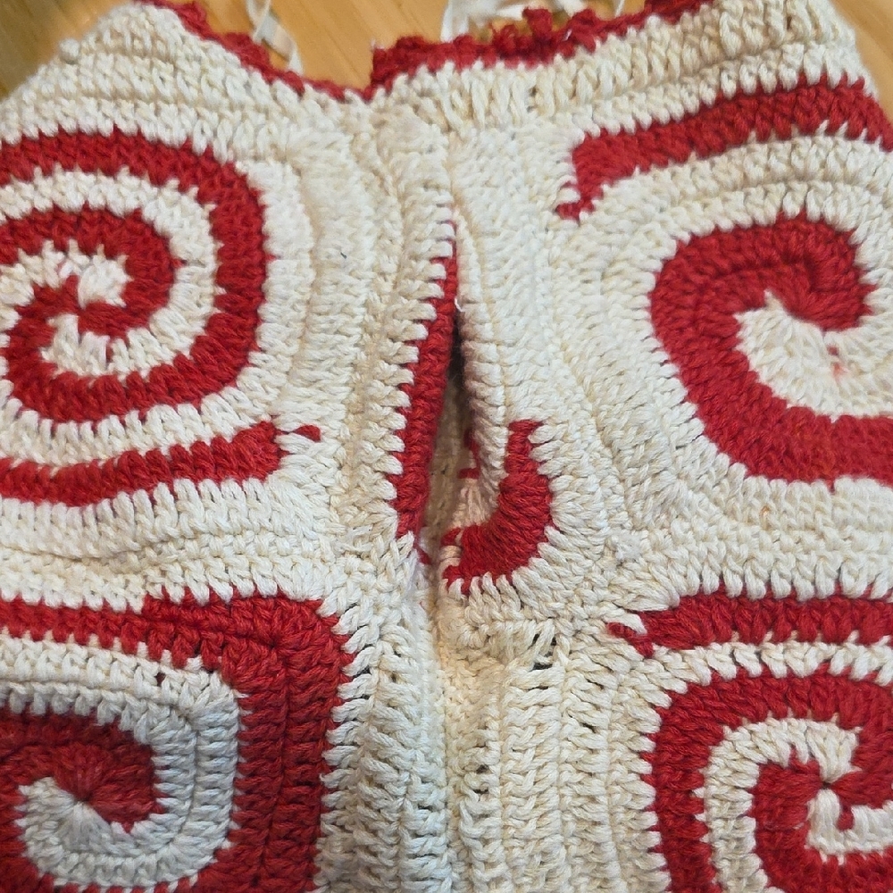 NEW $250 RHODE SLOANE HAND CROCHET CROP TOP IN RED & CREAM SIZE S - Picture 11 of 11